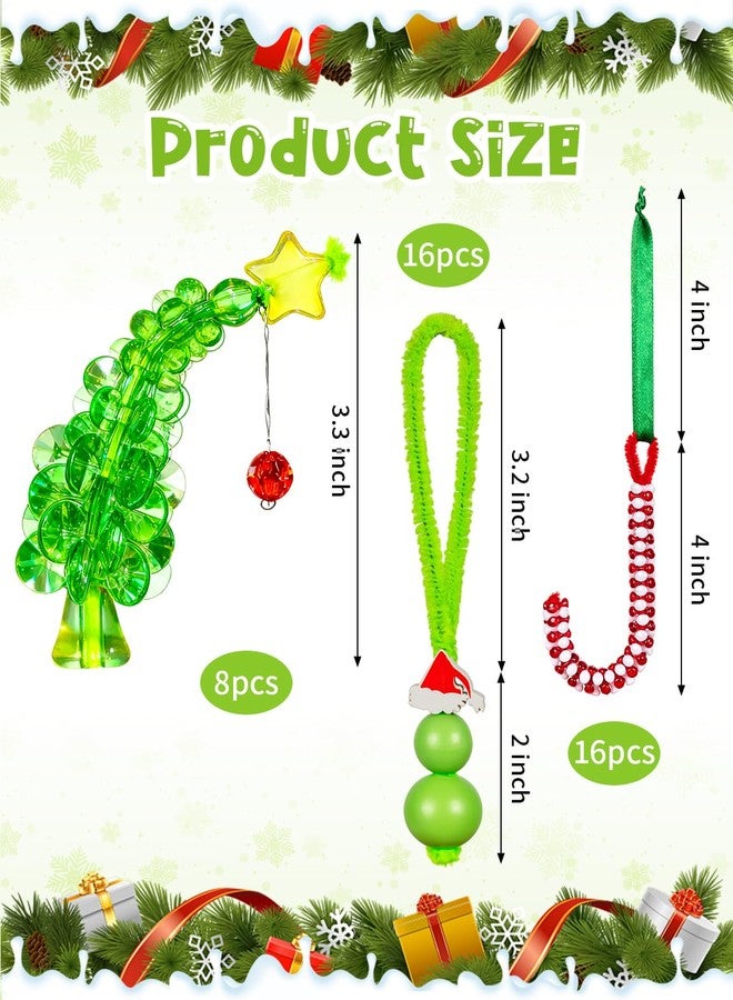LSLYHTC Christmas Crafts for Kids Adults Families, Christmas Beaded Ornament Kits, 40PCS Include 8 Christmas Trees, 16 Calabashes, and 16 Candy Canes for DIY Crafts Xmas Holiday Tree Decoration Party Supplies - Image 2